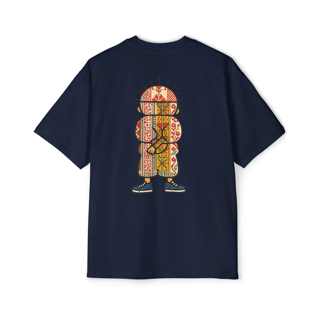 Tiki Totem Graphic Tee — Vintage Patterned Cartoon Back Print