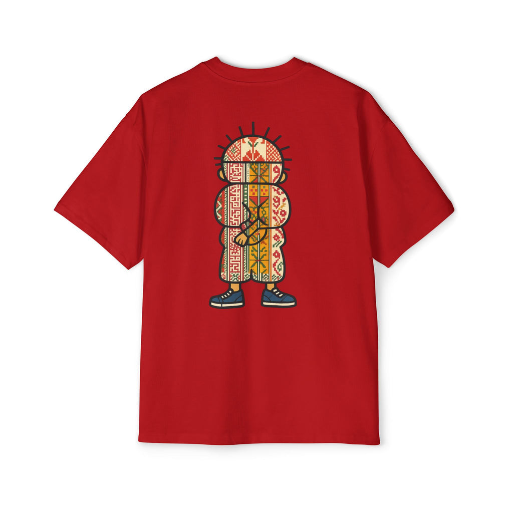 Tiki Totem Graphic Tee — Vintage Patterned Cartoon Back Print
