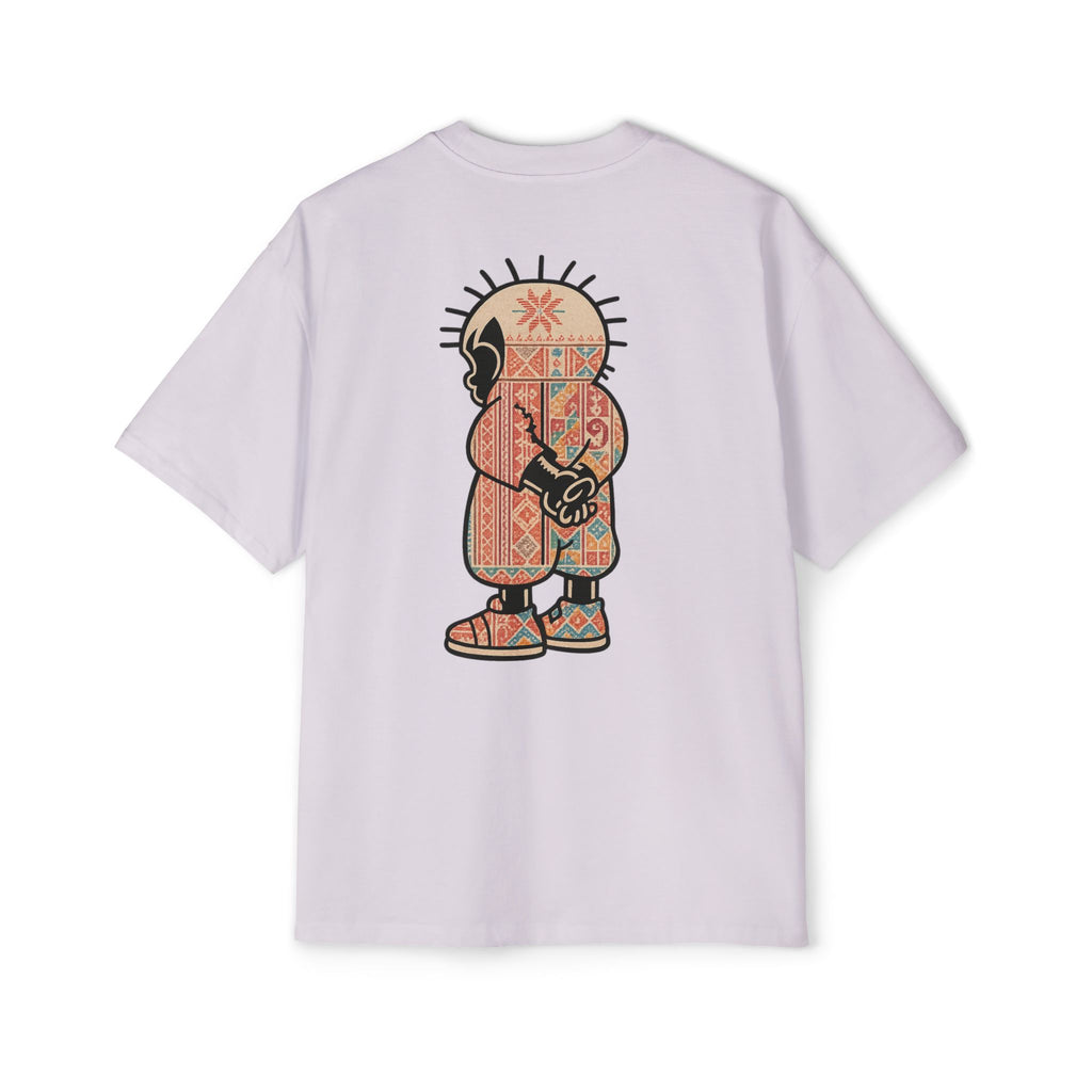 Graphic Tee — Patterned Skate Character Red Oversized T‑Shirt