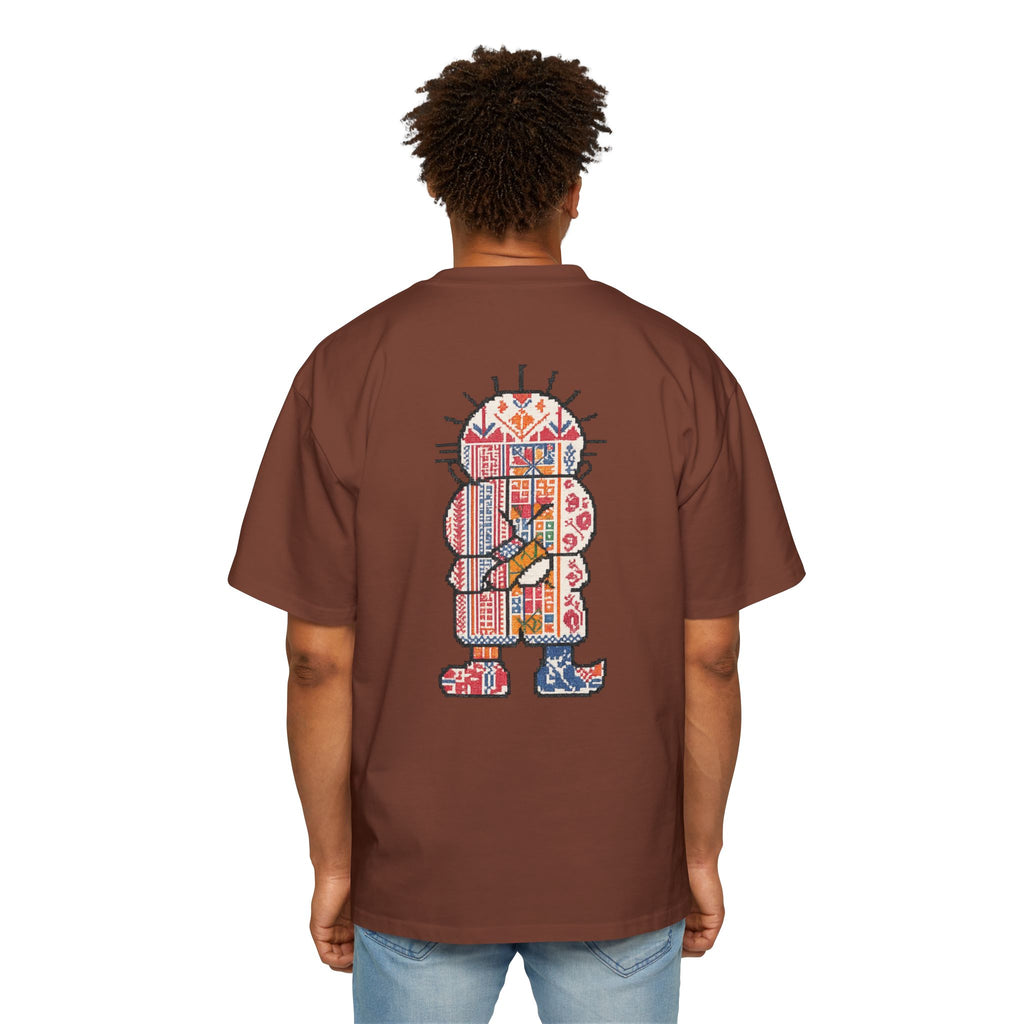 Oversized Tee — Colorful Folk Art Character Print