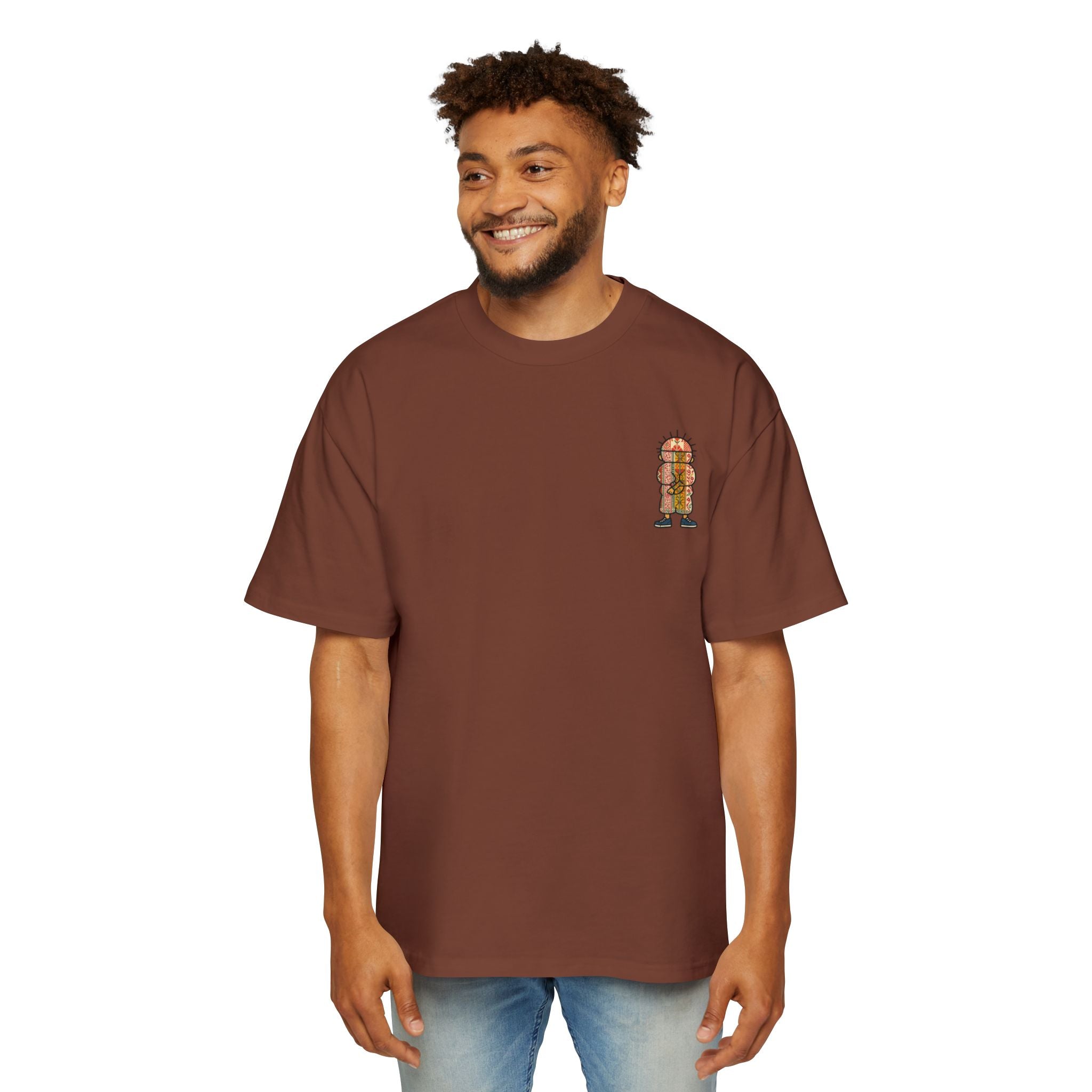 Tiki Totem Graphic Tee — Vintage Patterned Cartoon Back Print