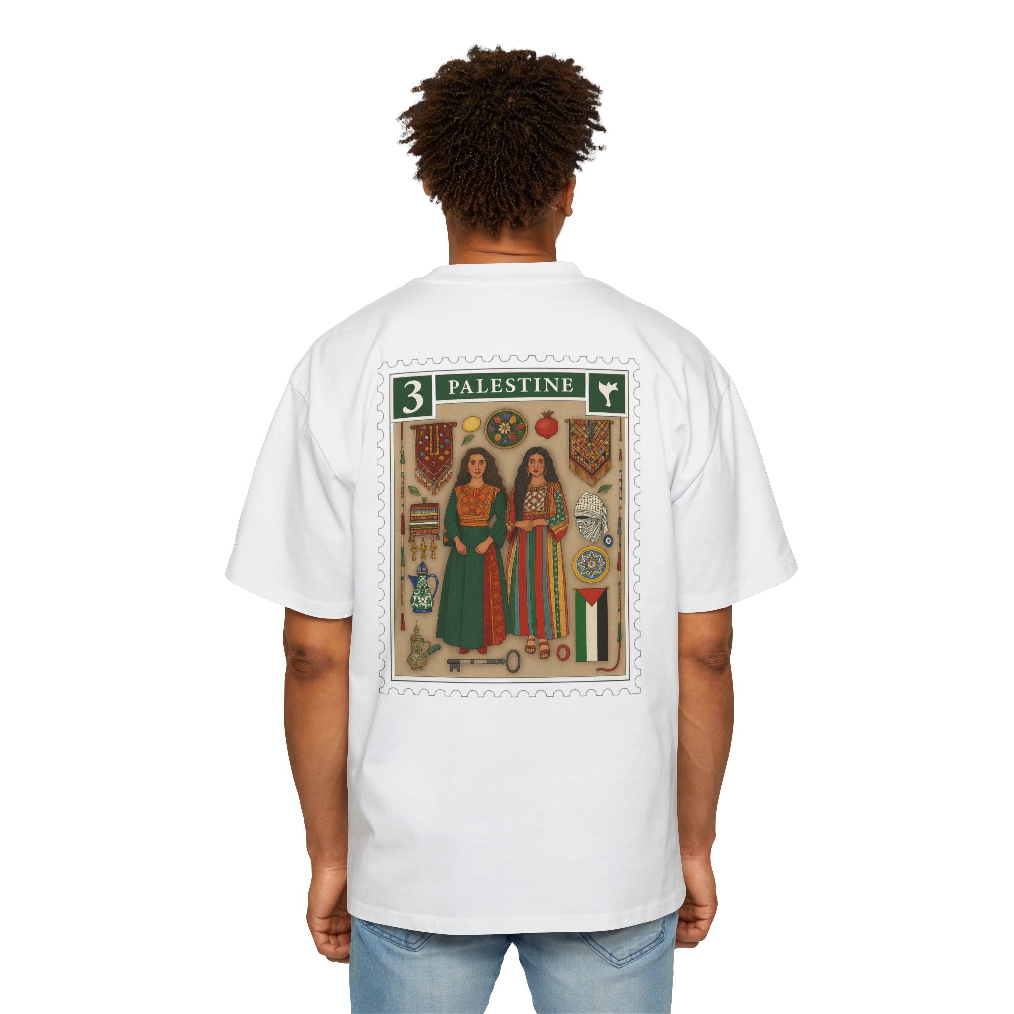 Palestine Stamp Graphic Tee — Vintage Postage Back Print