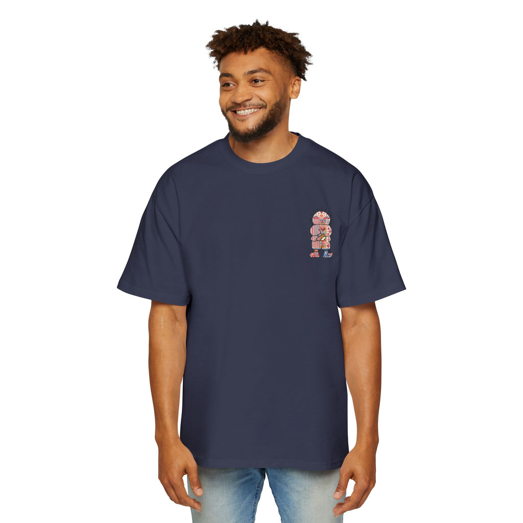 Oversized Tee — Colorful Folk Art Character Print