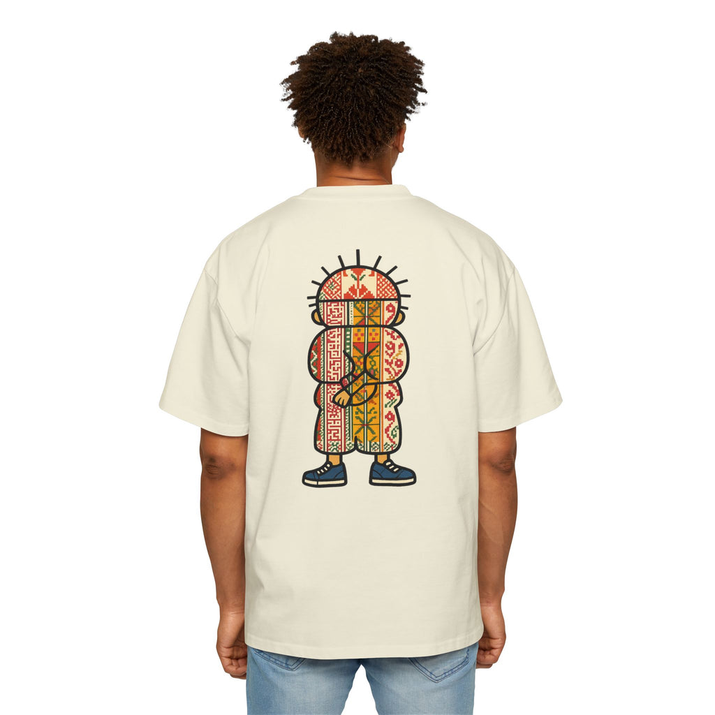 Tiki Totem Graphic Tee — Vintage Patterned Cartoon Back Print