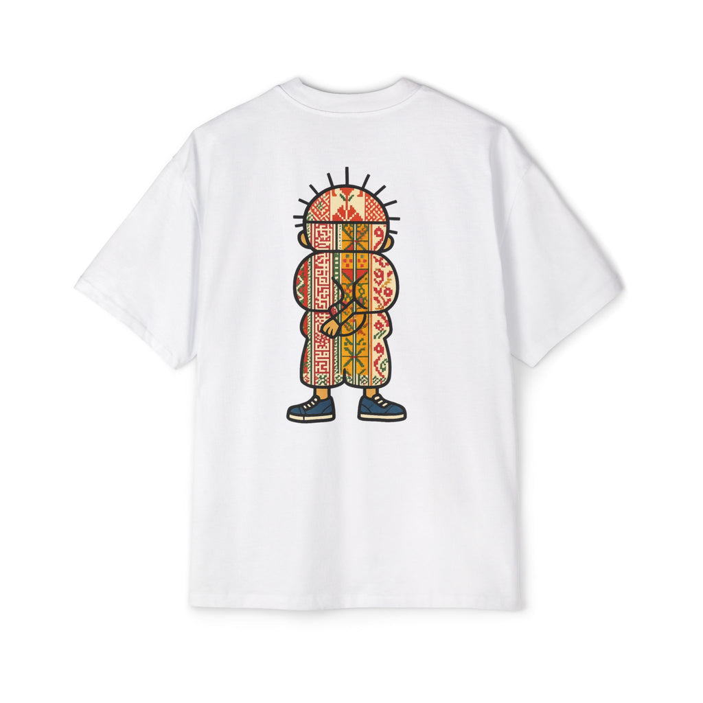 Tiki Totem Graphic Tee — Vintage Patterned Cartoon Back Print