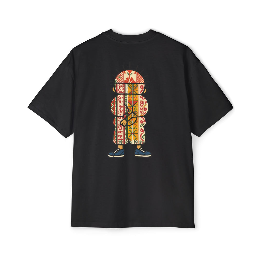 Tiki Totem Graphic Tee — Vintage Patterned Cartoon Back Print