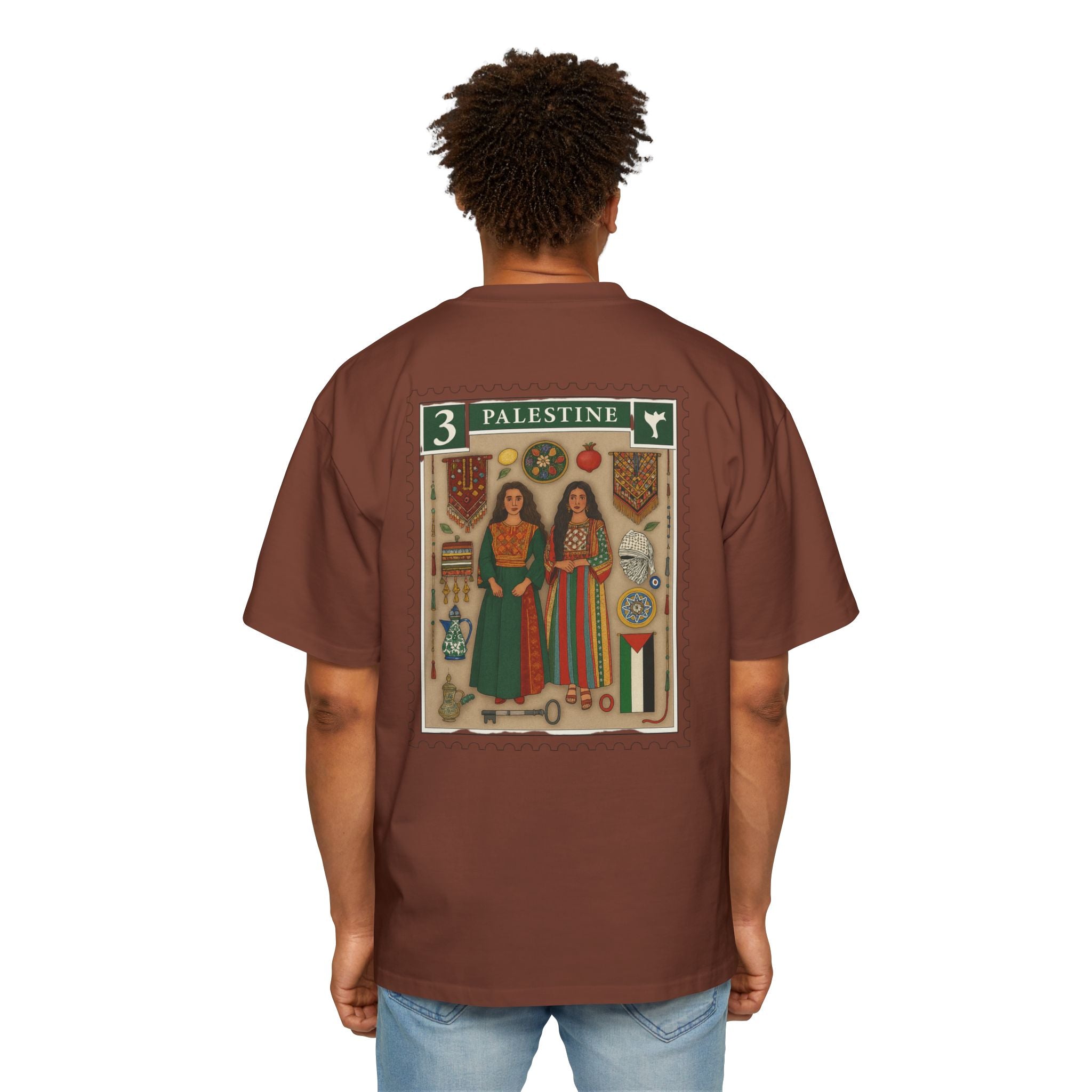 Palestine Stamp Graphic Tee — Vintage Postage Back Print