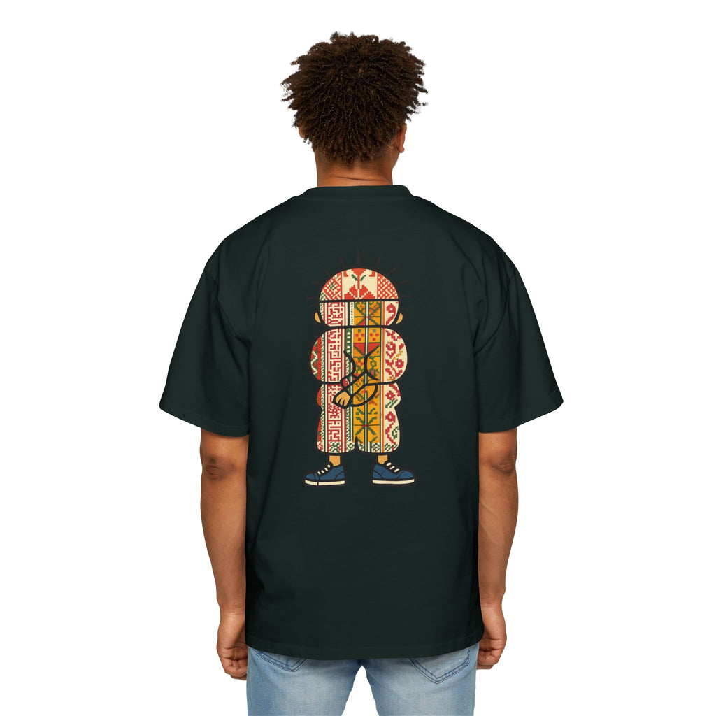 Tiki Totem Graphic Tee — Vintage Patterned Cartoon Back Print