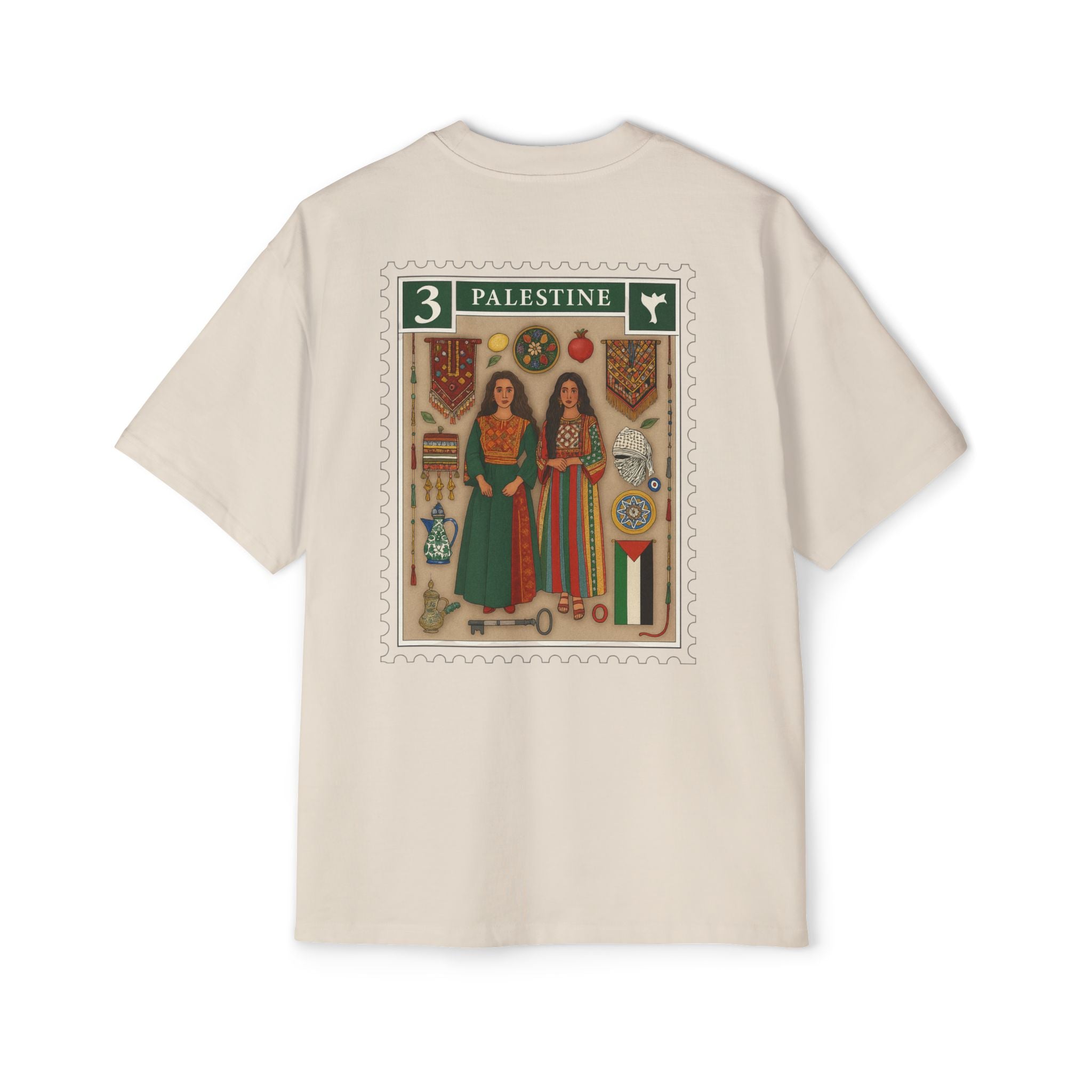 Palestine Stamp Graphic Tee — Vintage Postage Back Print