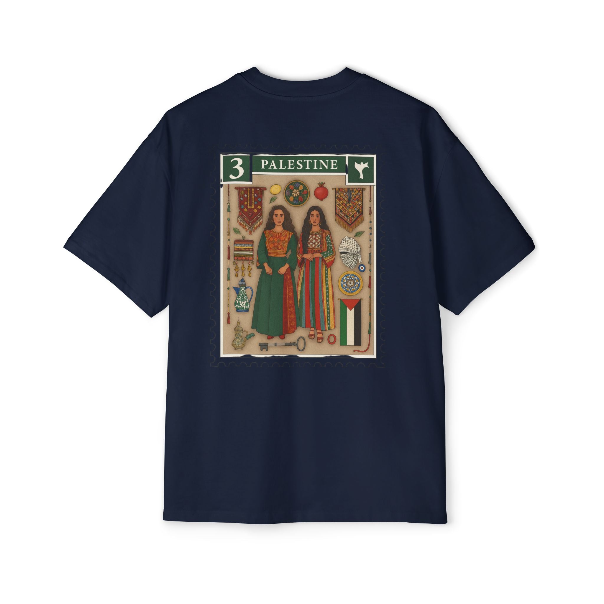 Palestine Stamp Graphic Tee — Vintage Postage Back Print