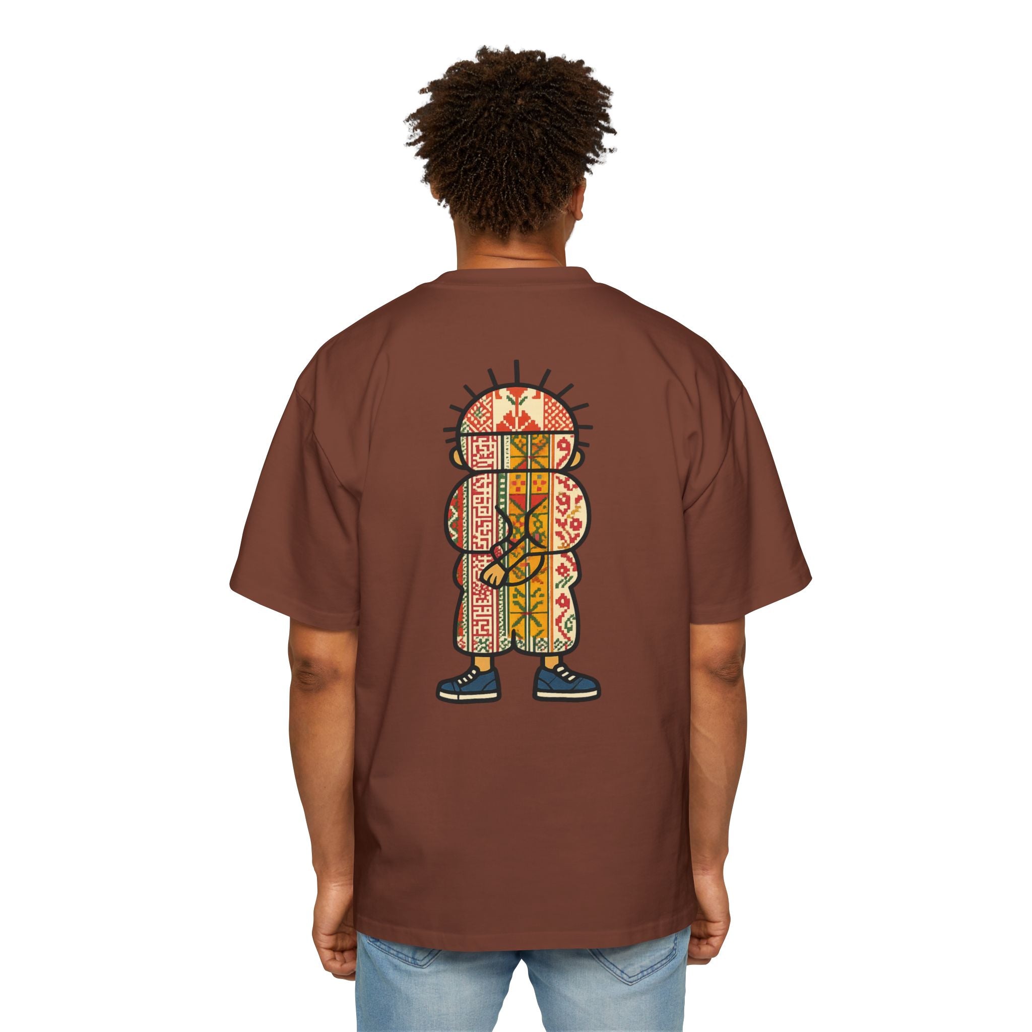 Tiki Totem Graphic Tee — Vintage Patterned Cartoon Back Print