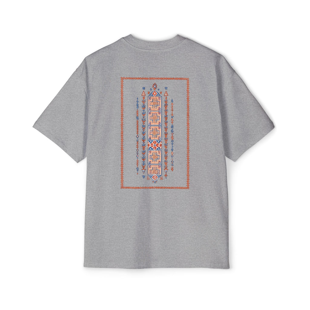 Oversized Tee — Geometric Tribal Print Chest & Back Design