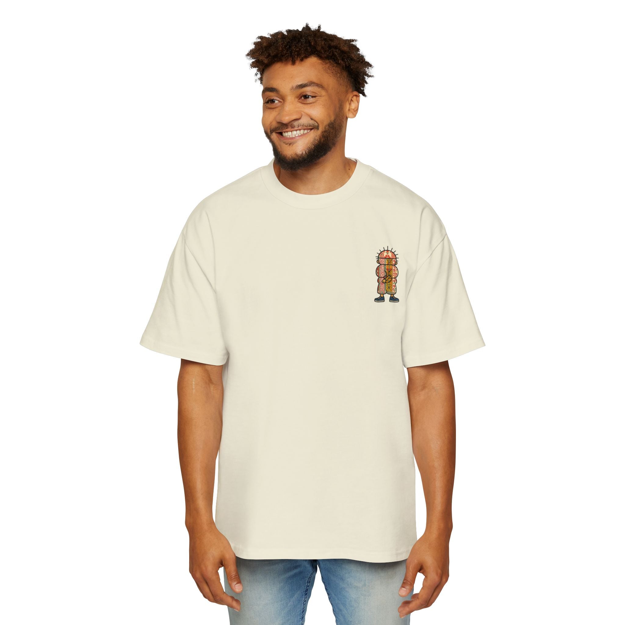 Tiki Totem Graphic Tee — Vintage Patterned Cartoon Back Print