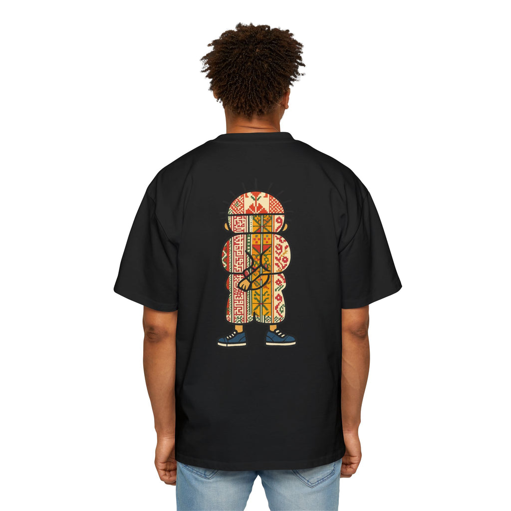 Tiki Totem Graphic Tee — Vintage Patterned Cartoon Back Print