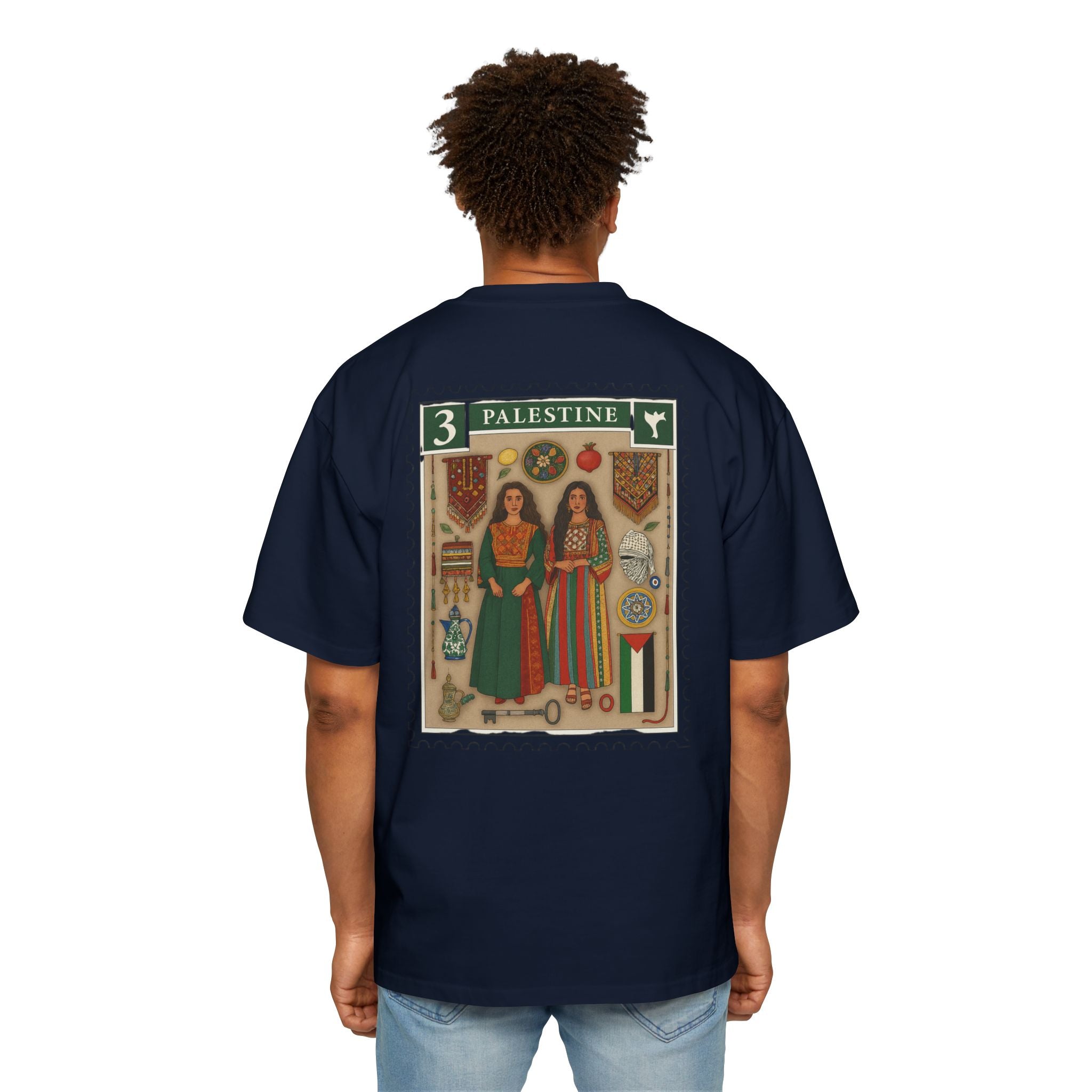 Palestine Stamp Graphic Tee — Vintage Postage Back Print