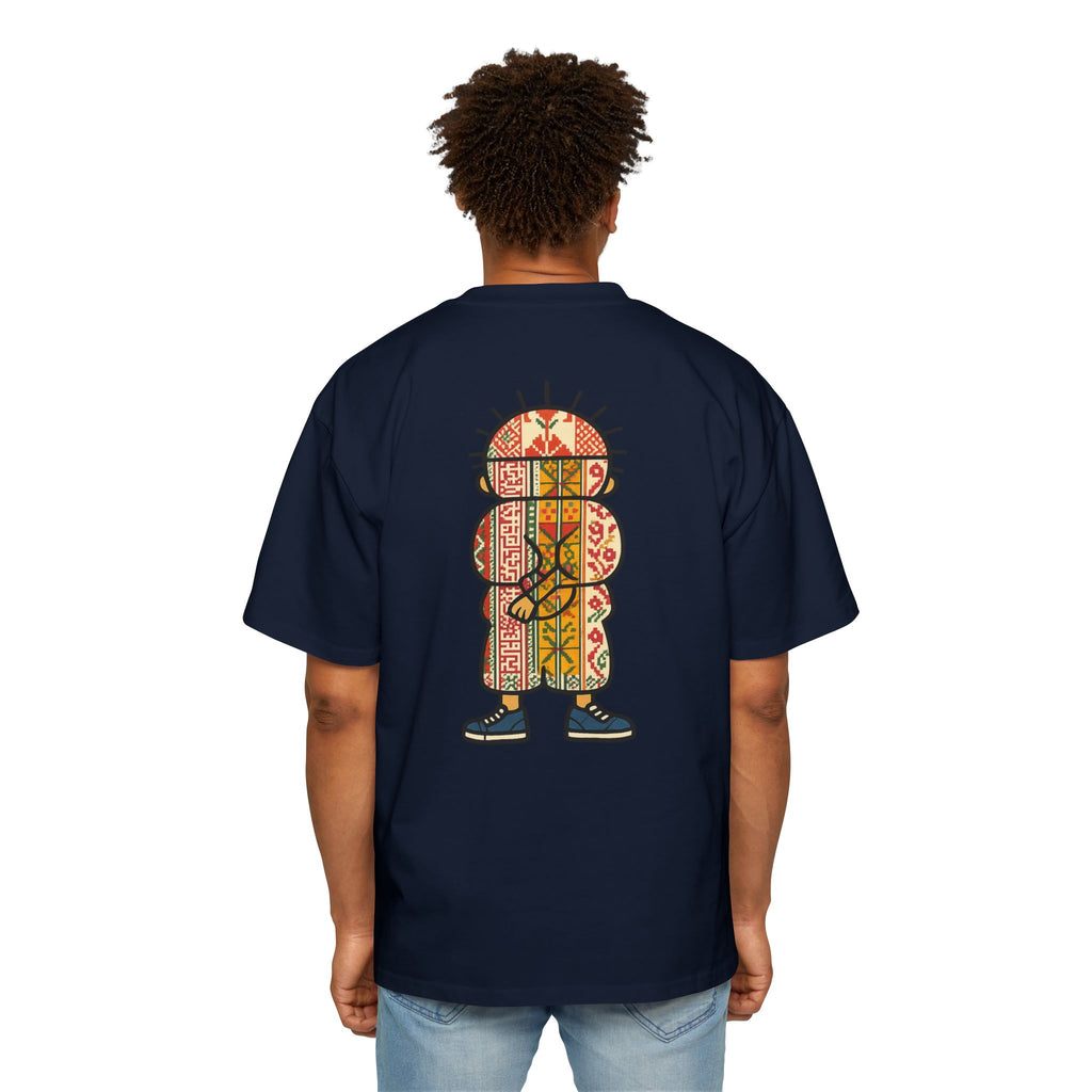 Tiki Totem Graphic Tee — Vintage Patterned Cartoon Back Print