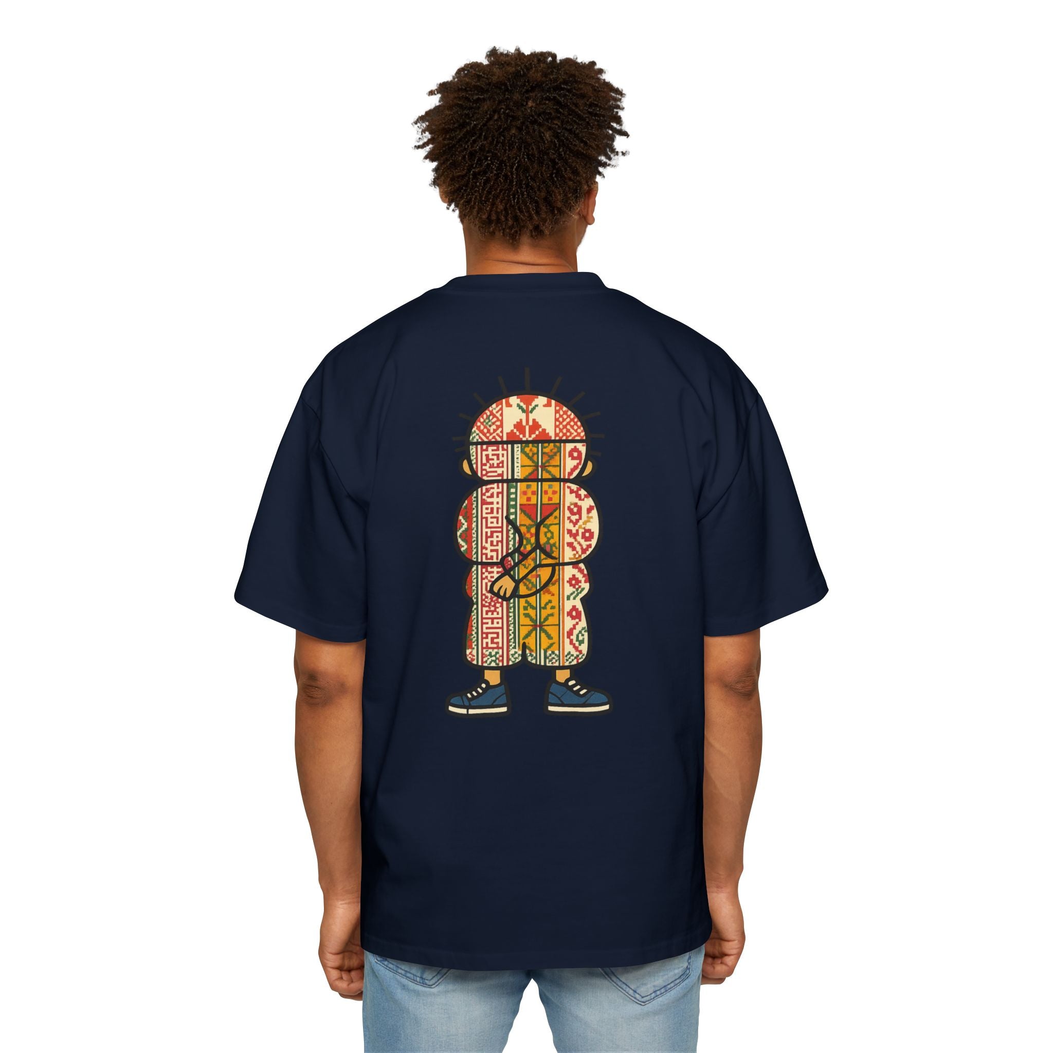 Tiki Totem Graphic Tee — Vintage Patterned Cartoon Back Print