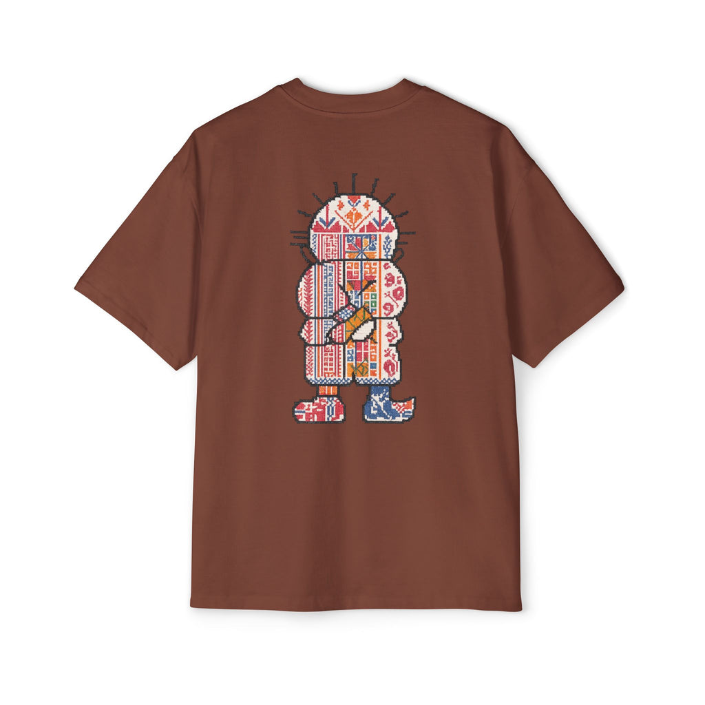 Oversized Tee — Colorful Folk Art Character Print