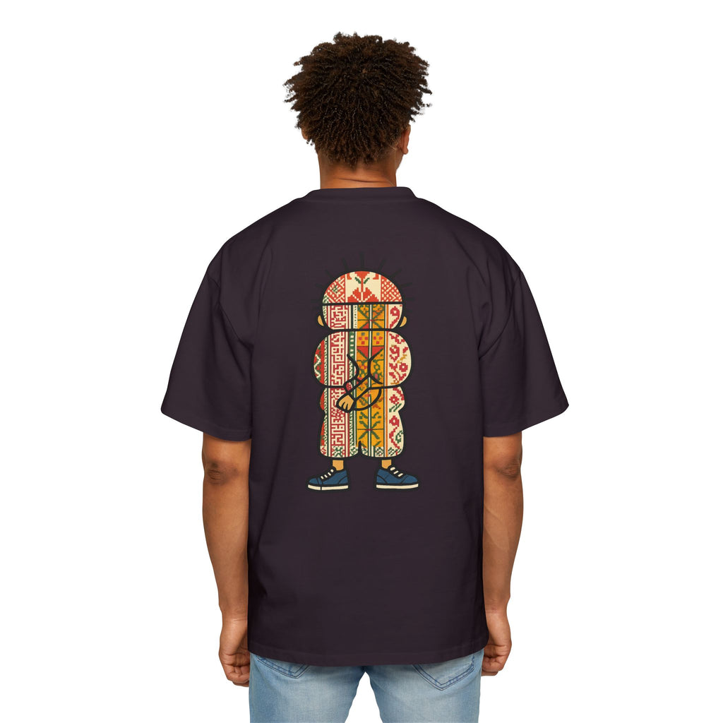 Tiki Totem Graphic Tee — Vintage Patterned Cartoon Back Print