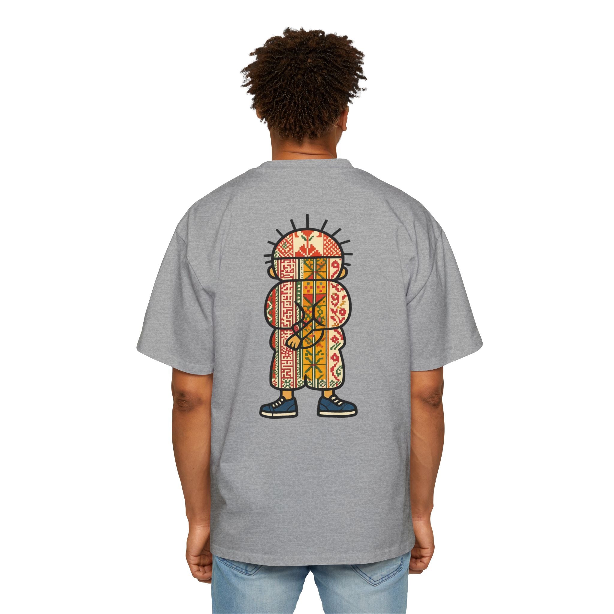 Tiki Totem Graphic Tee — Vintage Patterned Cartoon Back Print