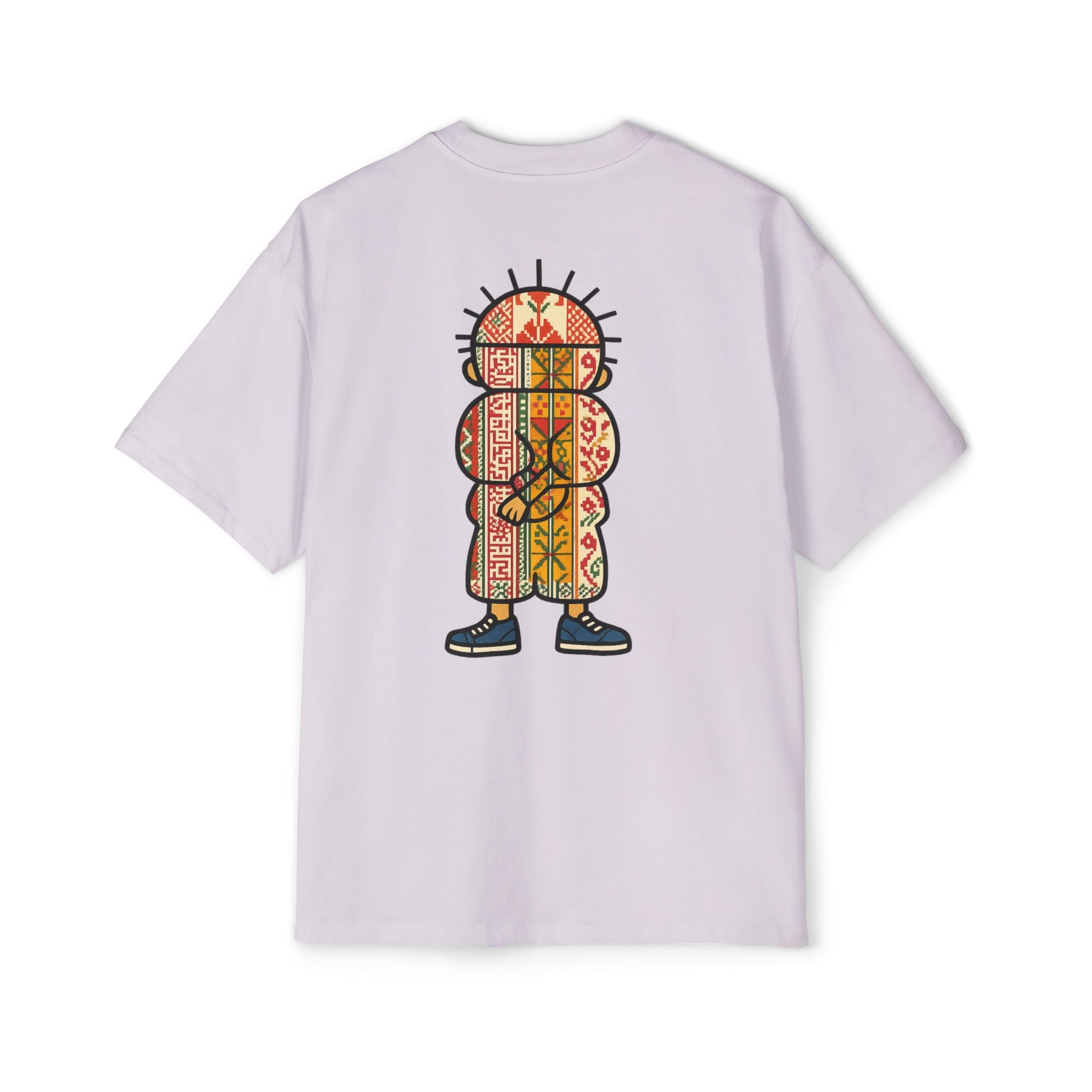 Tiki Totem Graphic Tee — Vintage Patterned Cartoon Back Print