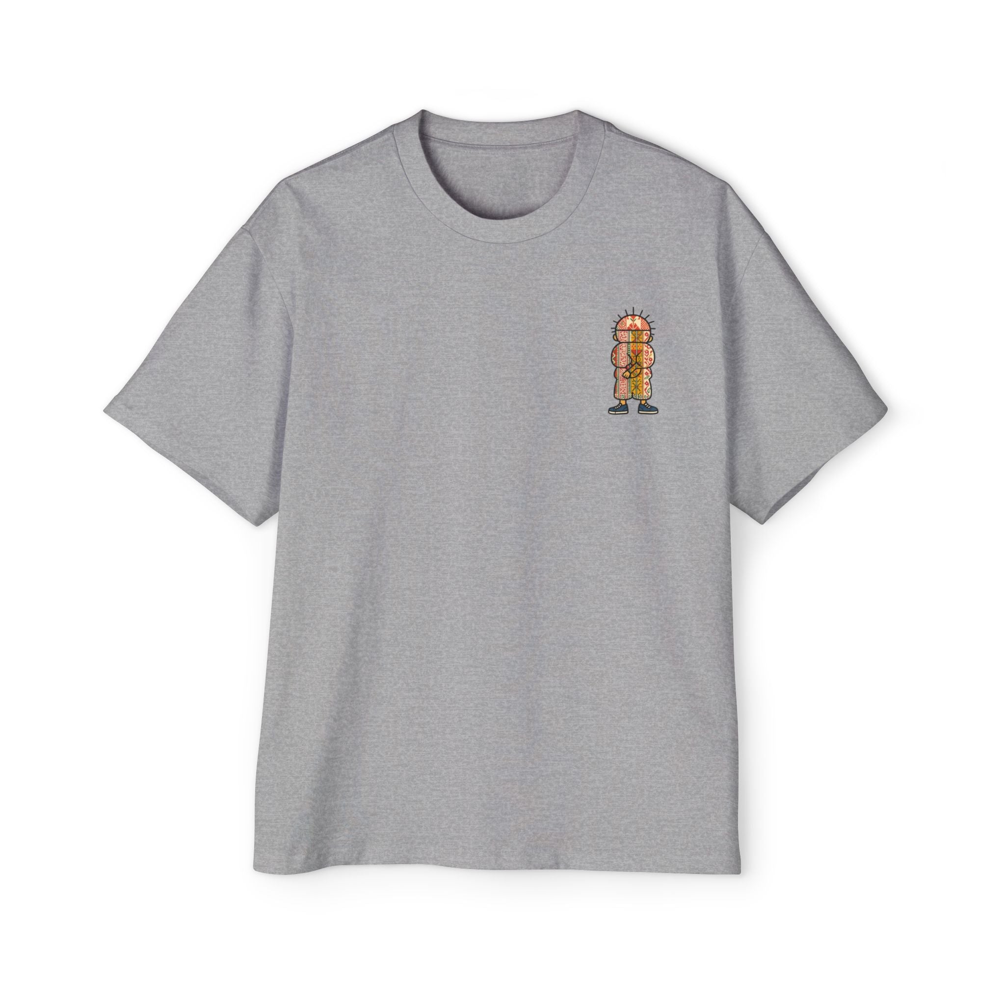 Tiki Totem Graphic Tee — Vintage Patterned Cartoon Back Print