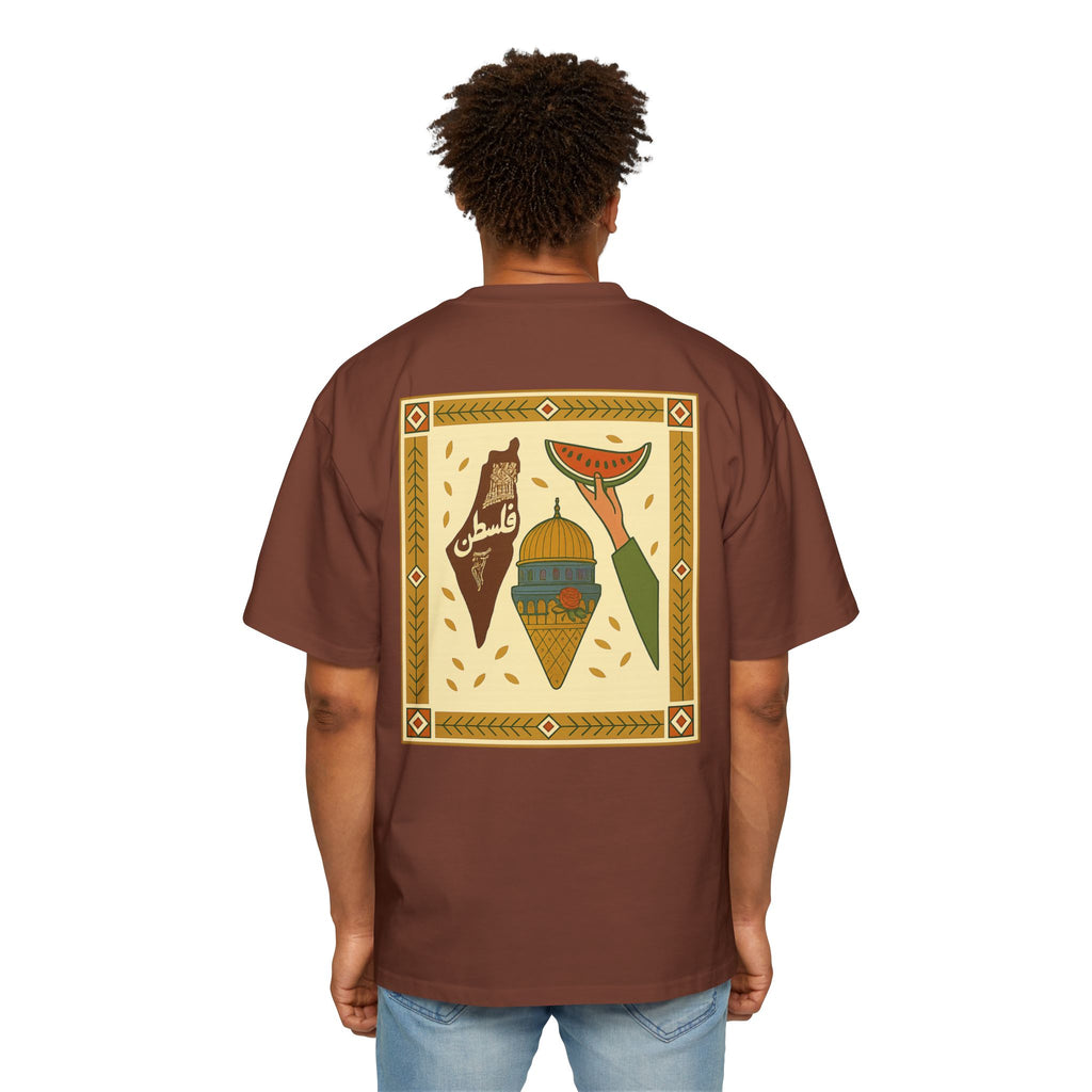 Palestine Heritage Tee — Dome of the Rock & Watermelon Retro Graphic Tee
