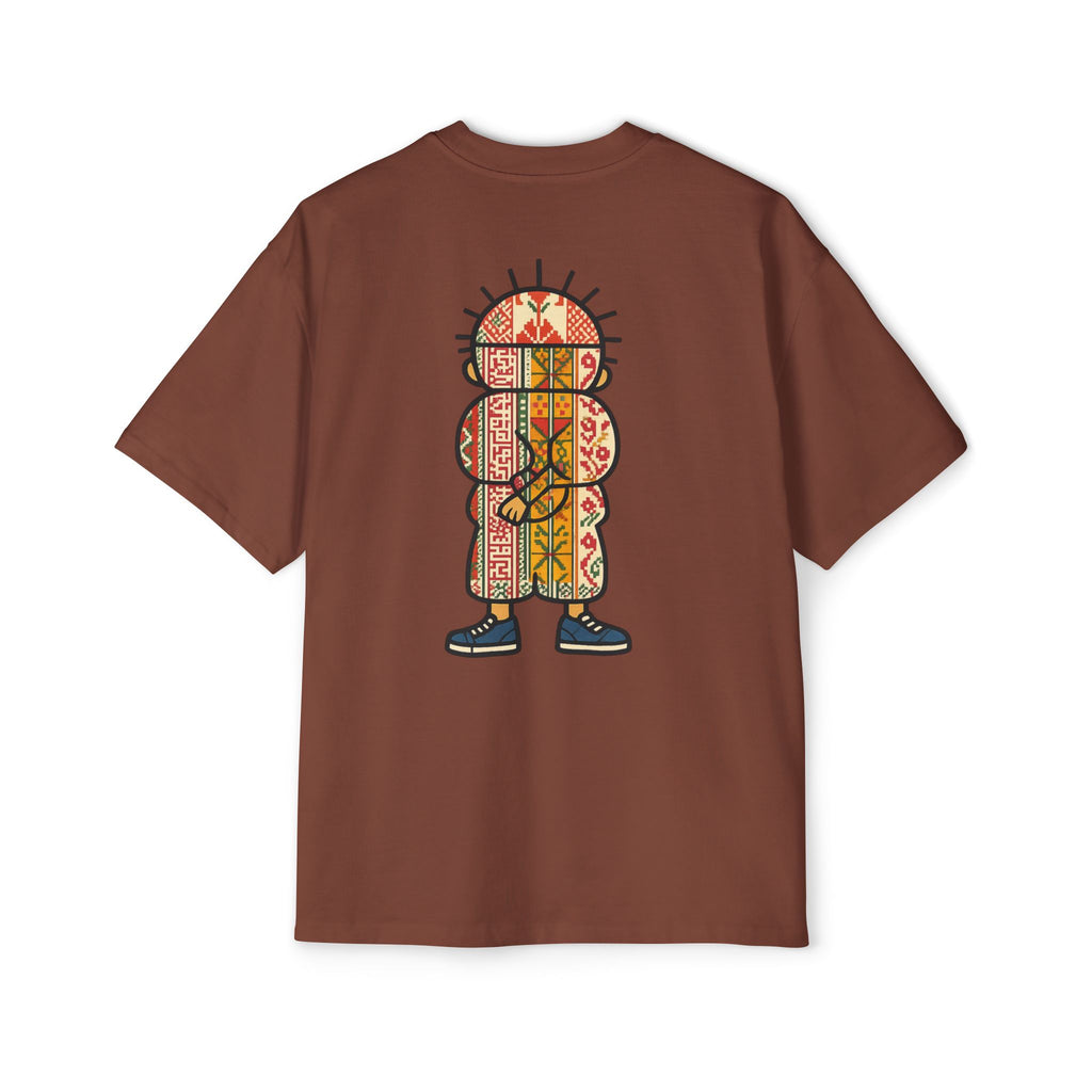 Tiki Totem Graphic Tee — Vintage Patterned Cartoon Back Print