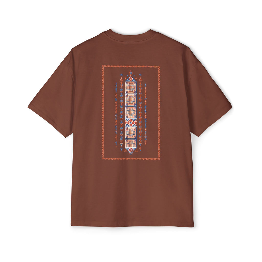 Oversized Tee — Geometric Tribal Print Chest & Back Design