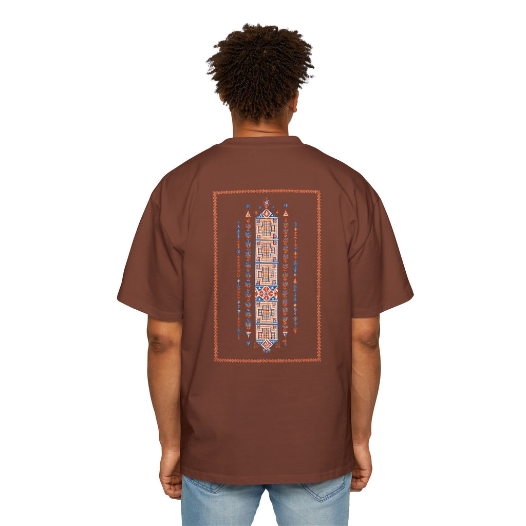 Oversized Tee — Geometric Tribal Print Chest & Back Design